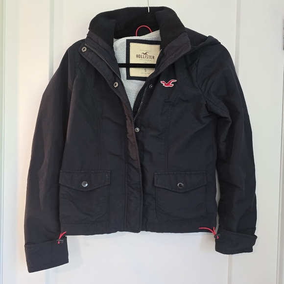 JUNIORS * HOLLISTER *‎ FLEECE-LINED HOODED JACKET ~ S - Picture 13 of 13